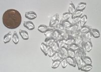 50 12x6mm Crystal Narrow Leaf